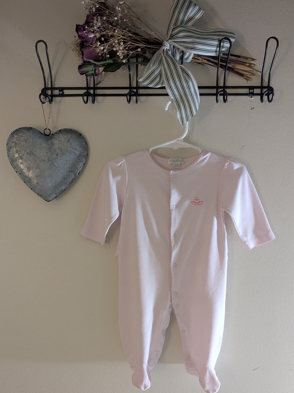 Kissy Kissy Pale Pink Footed One-Piece